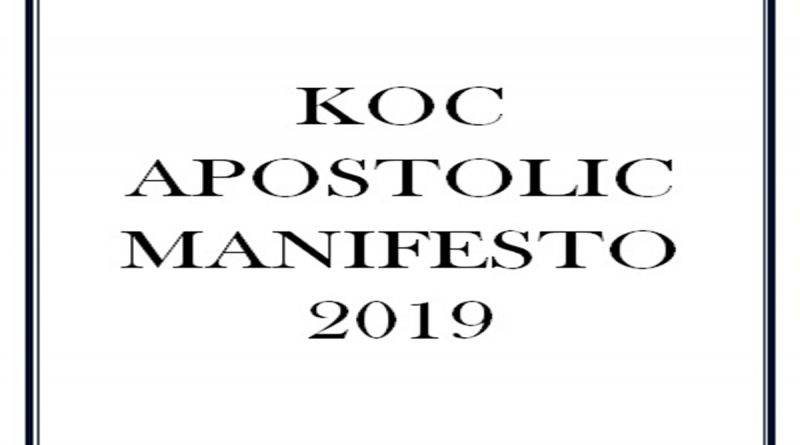 The 2019 Apostolic Manifesto